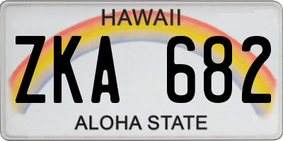 HI license plate ZKA682