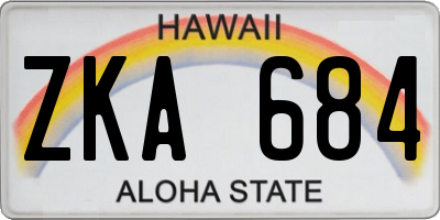HI license plate ZKA684
