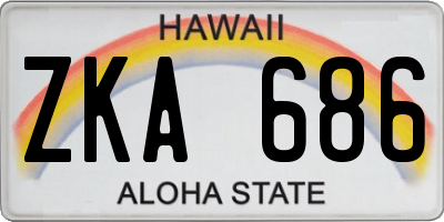 HI license plate ZKA686