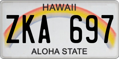 HI license plate ZKA697