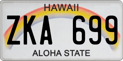 HI license plate ZKA699