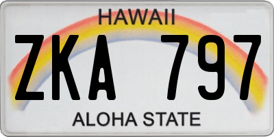 HI license plate ZKA797