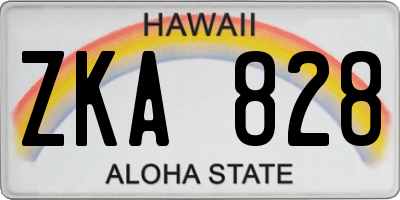 HI license plate ZKA828