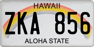HI license plate ZKA856