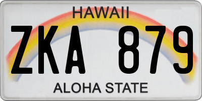 HI license plate ZKA879