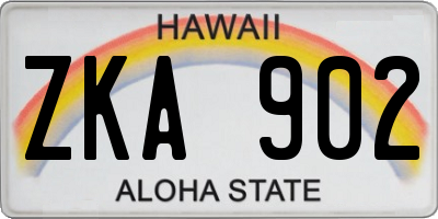 HI license plate ZKA902