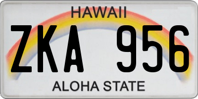 HI license plate ZKA956