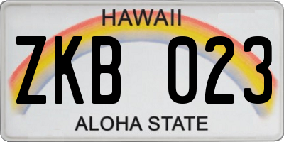 HI license plate ZKB023