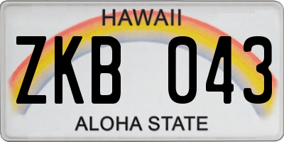 HI license plate ZKB043