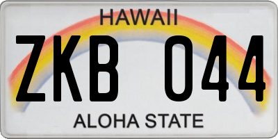 HI license plate ZKB044