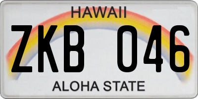 HI license plate ZKB046