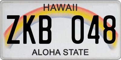 HI license plate ZKB048