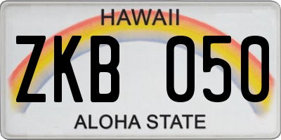 HI license plate ZKB050