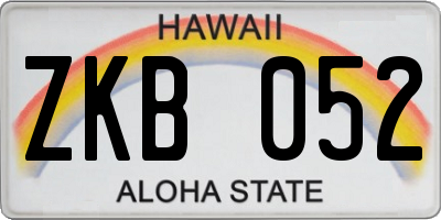 HI license plate ZKB052