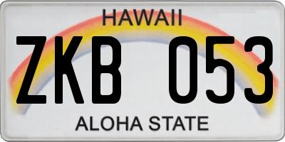 HI license plate ZKB053