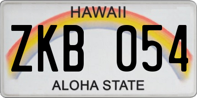 HI license plate ZKB054