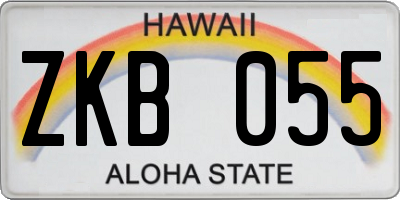HI license plate ZKB055
