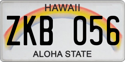 HI license plate ZKB056
