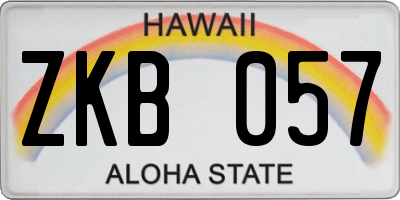 HI license plate ZKB057