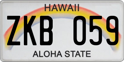 HI license plate ZKB059