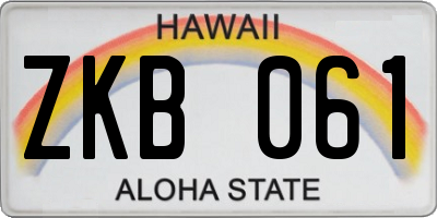 HI license plate ZKB061