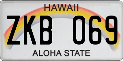 HI license plate ZKB069