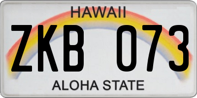 HI license plate ZKB073
