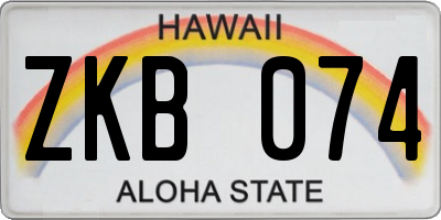 HI license plate ZKB074