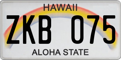 HI license plate ZKB075