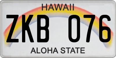 HI license plate ZKB076