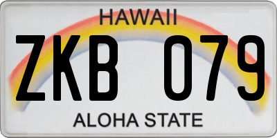 HI license plate ZKB079