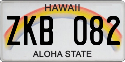 HI license plate ZKB082