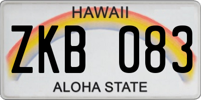 HI license plate ZKB083