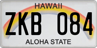 HI license plate ZKB084