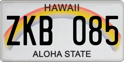 HI license plate ZKB085