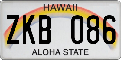 HI license plate ZKB086