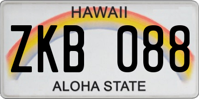 HI license plate ZKB088