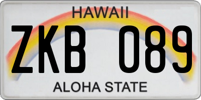 HI license plate ZKB089