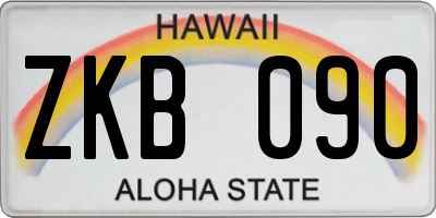HI license plate ZKB090