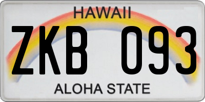 HI license plate ZKB093