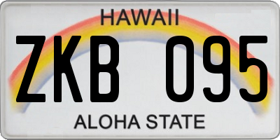 HI license plate ZKB095