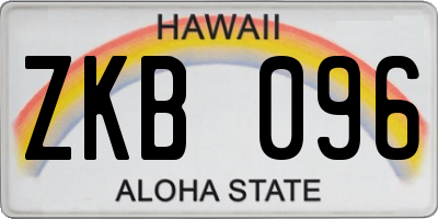 HI license plate ZKB096