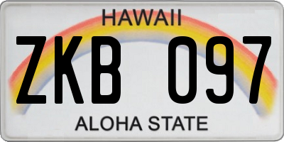 HI license plate ZKB097
