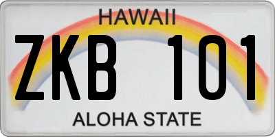 HI license plate ZKB101