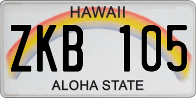 HI license plate ZKB105