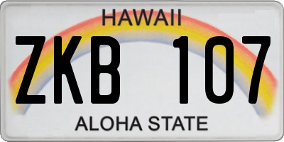 HI license plate ZKB107