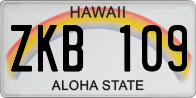 HI license plate ZKB109