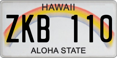 HI license plate ZKB110