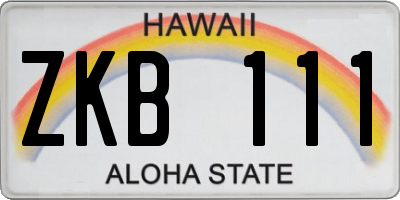 HI license plate ZKB111