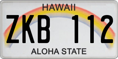 HI license plate ZKB112